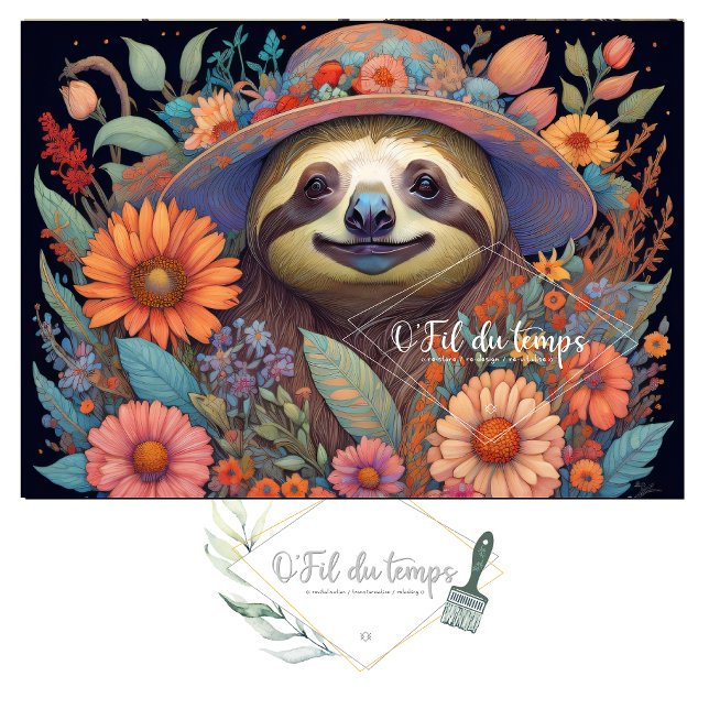 Mousseline Cute Sloth & Flower Hat v5 Tissue paper (Creator Uploaded)