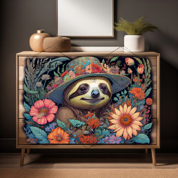 Mousseline Cute Sloth &amp; Flower Hat v6 Tissue paper