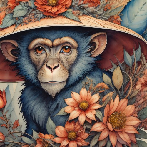 Mousseline Flower Hat  cute chimp v11 Tissue paper