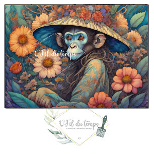 Mousseline Flower Hat cute chimp v13 Tissue paper