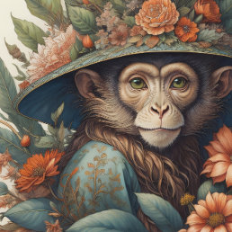 Mousseline Flower Hat Monkey chimp v9 Tissue paper