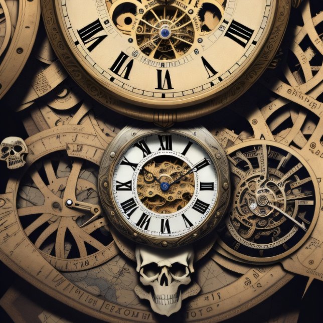 Mousseline Steampunk watches skulls Tissue paper (Creator Uploaded)