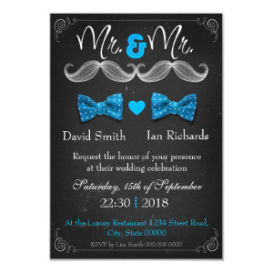 Moustache and bow for Mr and Mr Card