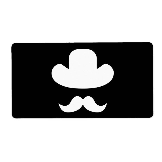 Moustache and hat label (Front)