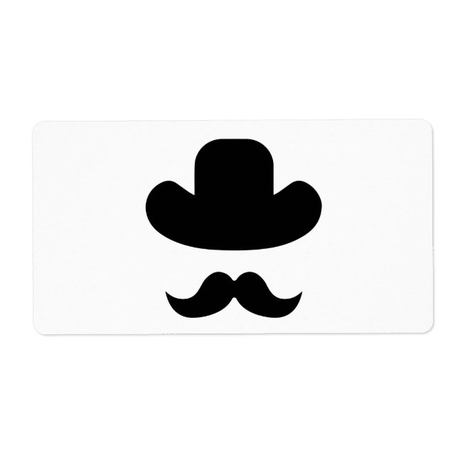 Moustache and hat label (Front)