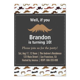 Moustache Birthday Party and Pattern Card