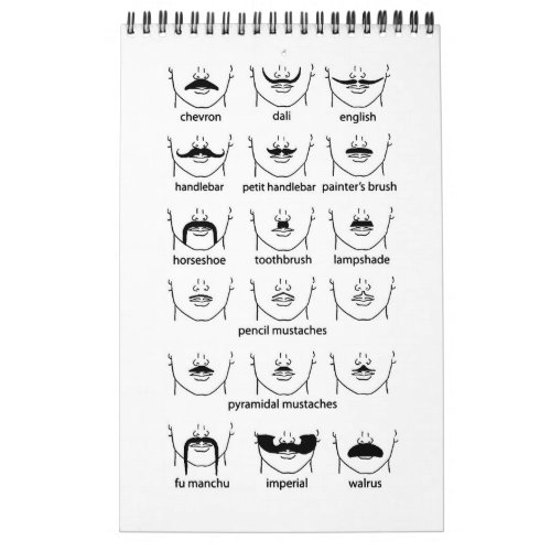 Moustache Chart Calendar