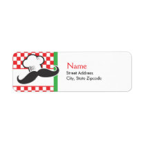 Moustache Chef Address Label