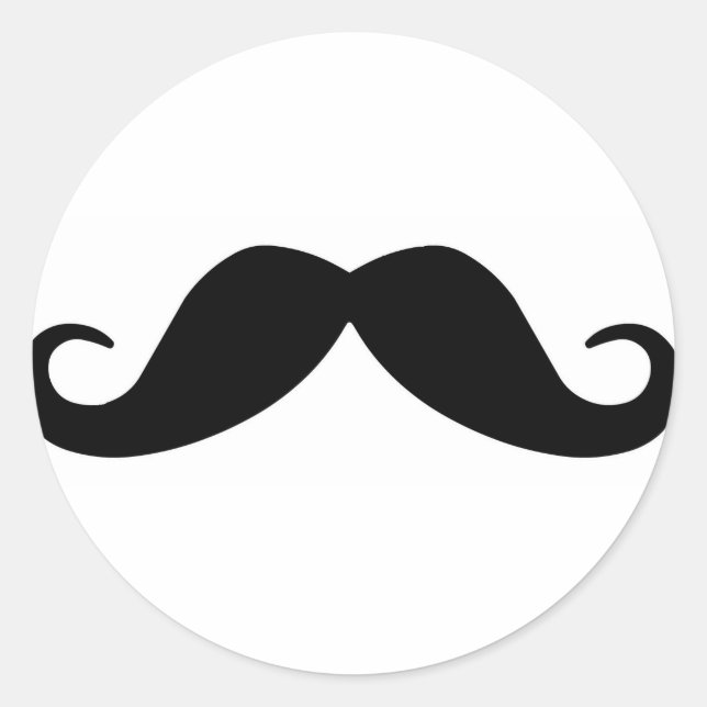Moustache Classic Round Sticker (Front)