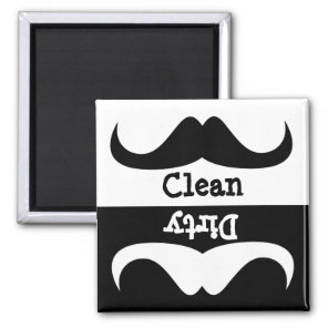Moustache Clean dirty washing machine dishwasher Magnet