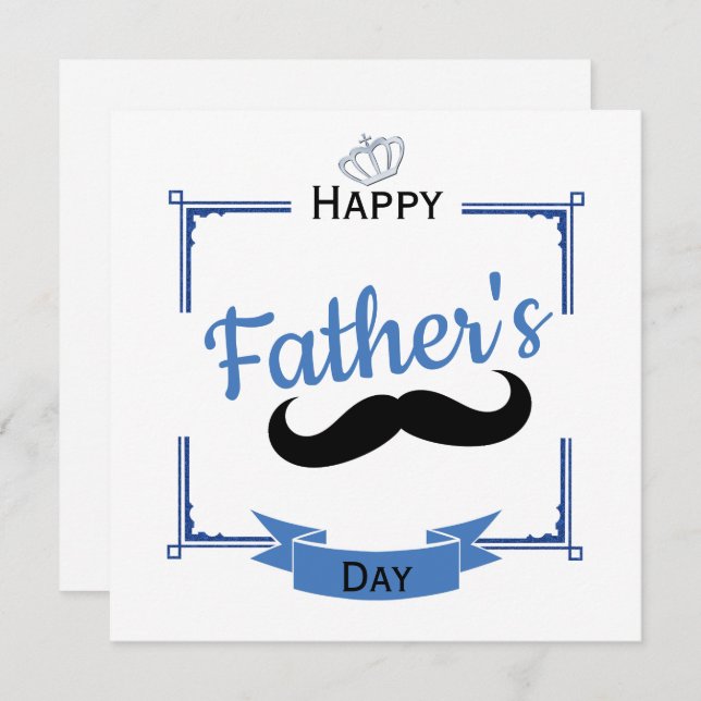 Moustache & Crown Father's Day Invitation (Front/Back)