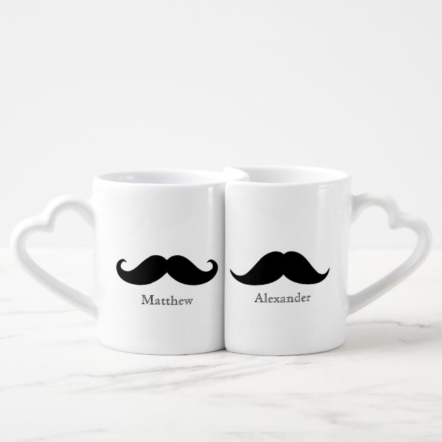 Moustache Custom Lover's Mug (Front Nesting)