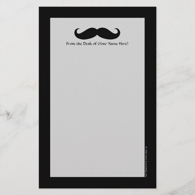 Moustache disguise funny mustache facial hair stationery (Front)