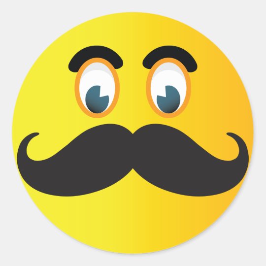 Moustache Emoji Sticker Zazzle Com.