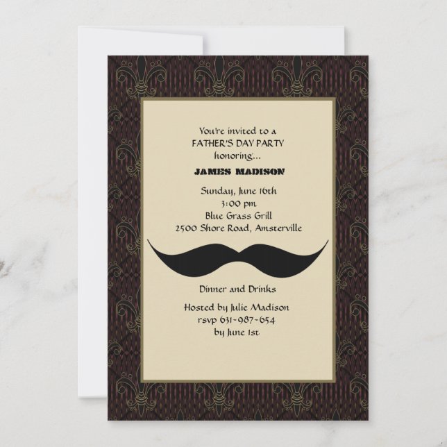 Moustache Father's Day Invitation (Front)