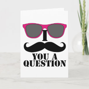 Moustache Humor with Pink Sunglasses Card