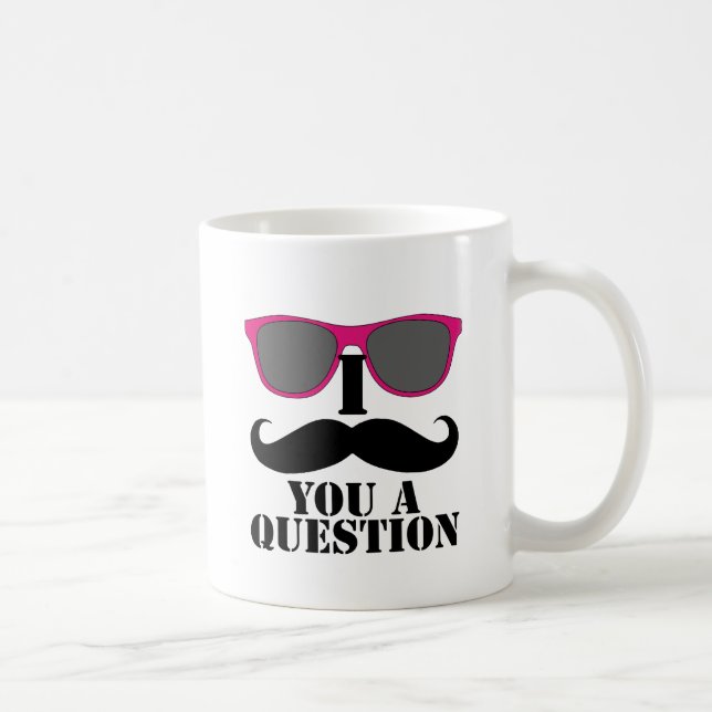 Moustache Humor with Pink Sunglasses Coffee Mug (Right)