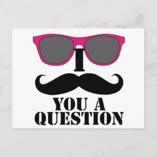 Moustache Humor with Pink Sunglasses Postcard