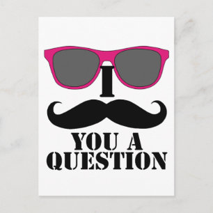 Moustache Humor with Pink Sunglasses Postcard
