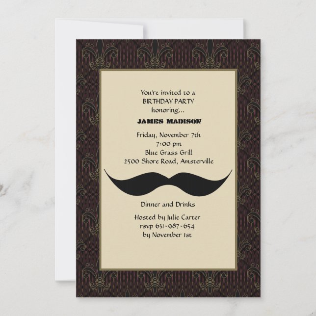 Moustache Invitation (Front)