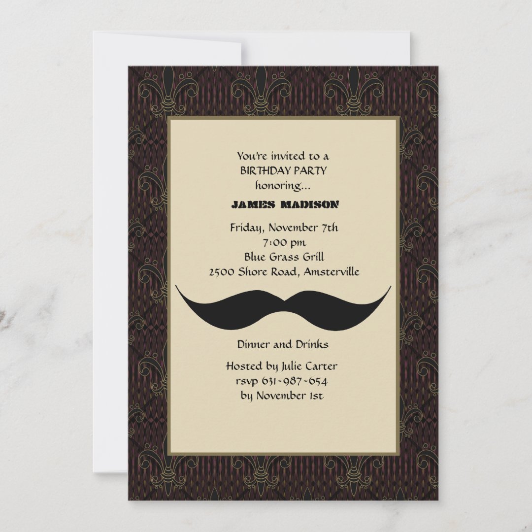 Moustache Invitation | Zazzle