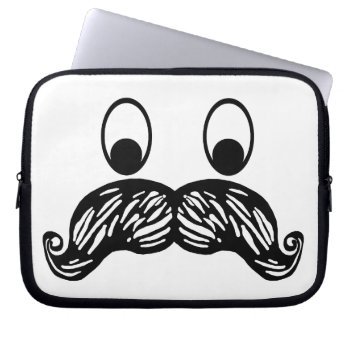 Moustache Laptop Sleeve by ConstanceJudes at Zazzle