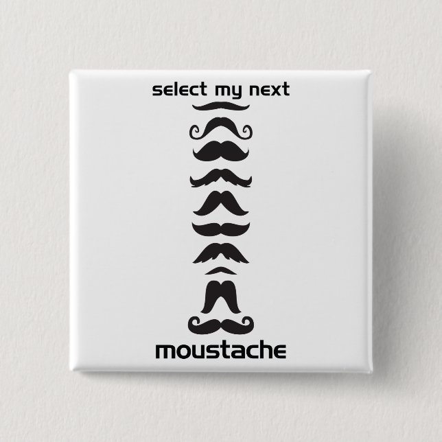 Moustache Line Up Pinback Button (Front)