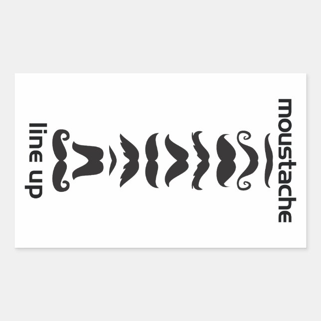 Moustache Line Up Rectangular Sticker (Front)