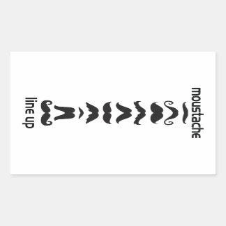 Moustache Line Up Rectangular Sticker