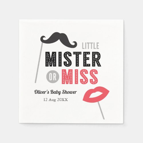 Moustache Lips Props Baby Shower Party Napkins