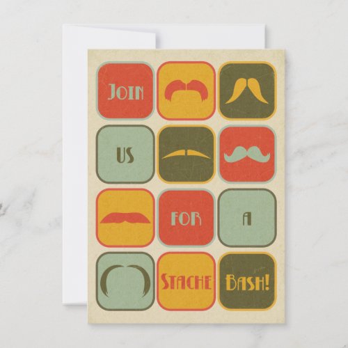 Moustache Mustache 40th Birthday Party Invitation