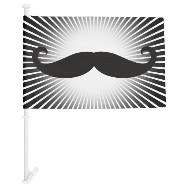 Moustache / Mustache / Schnurrbart + your ideas Car Flag (Front)