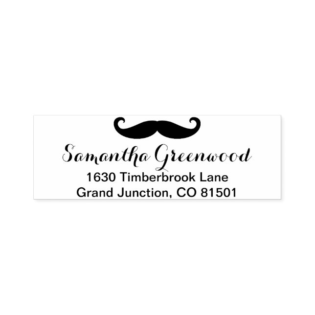 Moustache / Mustache / Schnurrbart + your Name Self-inking Stamp (Design)