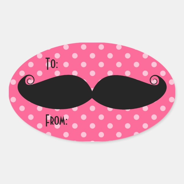 Moustache Oval Stickers (Front)