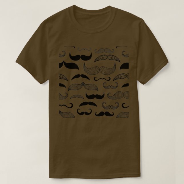 moustache Pattern Movember grow mustache T-Shirt (Design Front)