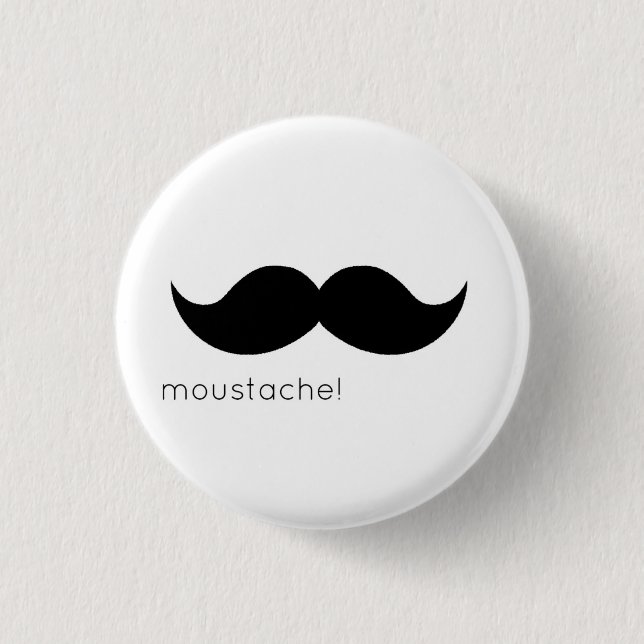 moustache pinback button (Front)