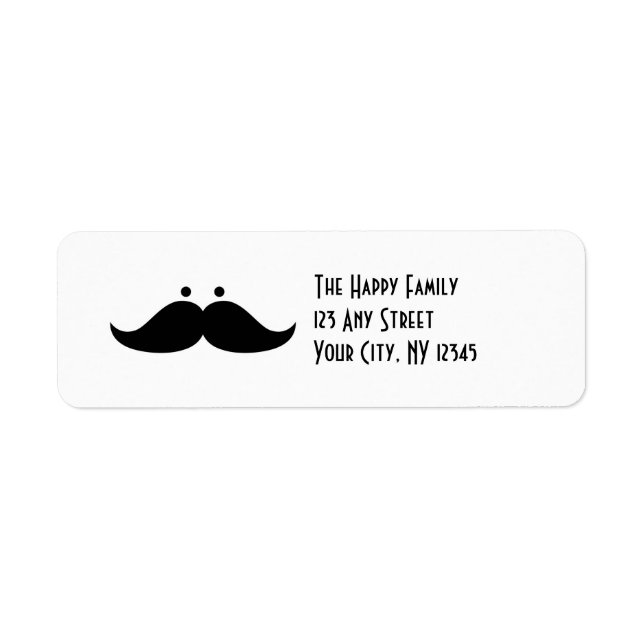 Moustache Return Address Labels Funny Mustache (Front)