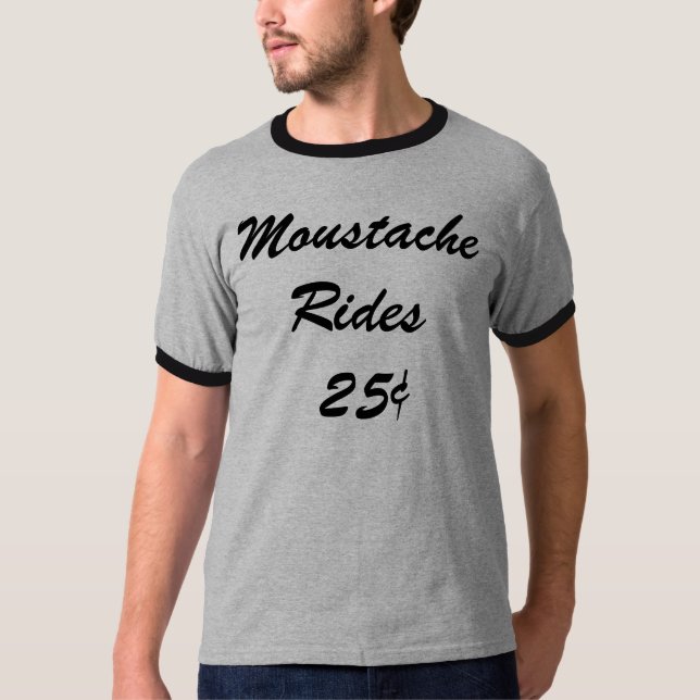 Moustache Rides T-Shirt (Front)