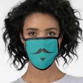 MOUSTACHE 'Sir Thomas' face mask on aqua (Worn Her)