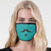 MOUSTACHE 'Sir Thomas' face mask on aqua (Worn Her)