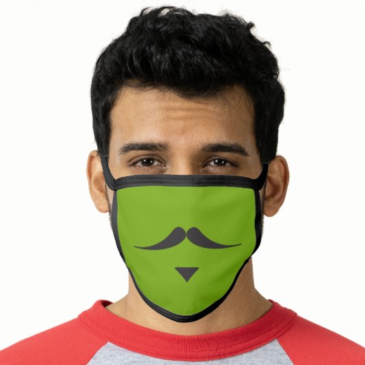 MOUSTACHE 'Sir Thomas' face mask on green (Worn Him)
