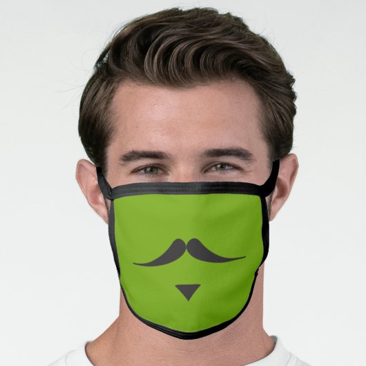 MOUSTACHE 'Sir Thomas' face mask on green (Worn Him)