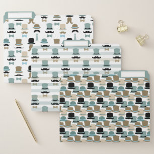 Moustaches and Top Hats Pattern File Folder