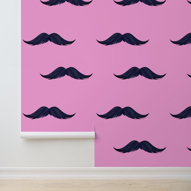 Moustaches Custom Color Pink Funny Wallpaper (Application)