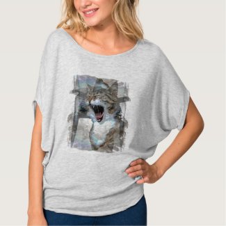 Mouth Cat Photo Design on T-Shirt