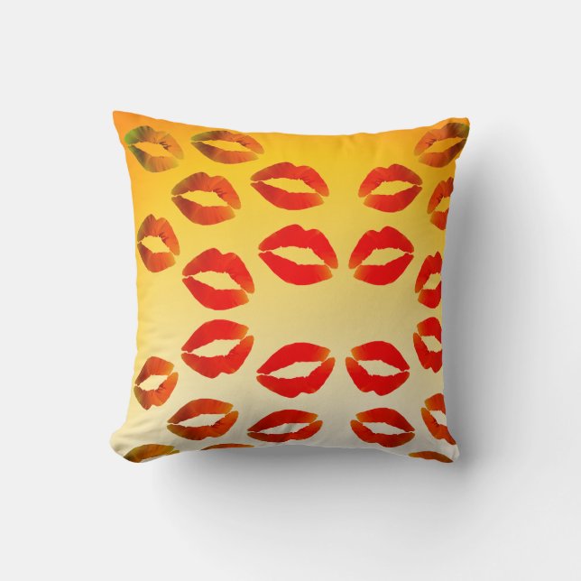 Mouth Lips Coushin Throw Pillow (Front)