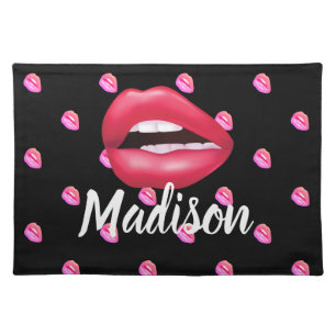 Mouth Lipstick Makeup Beauty Custom Personalized Cloth Placemat