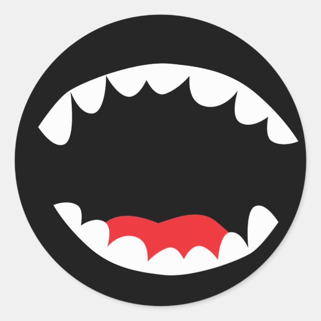 Mouth of a little monster classic round sticker (Front)
