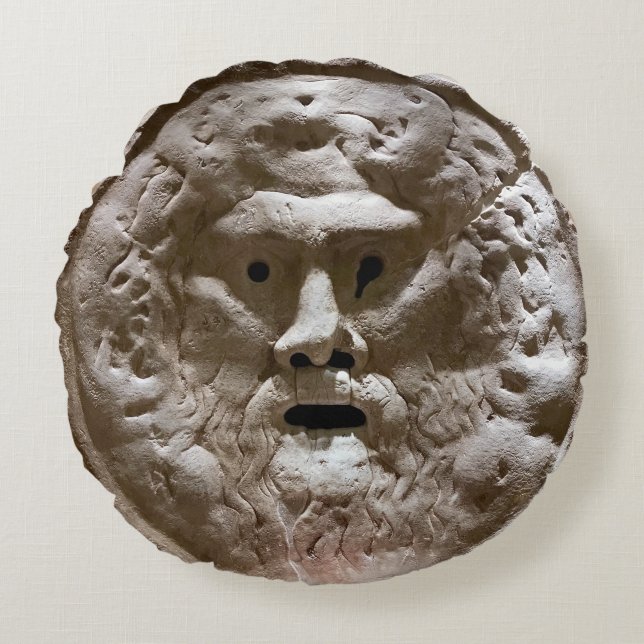 Mouth of Truth Round Pillow (Front)