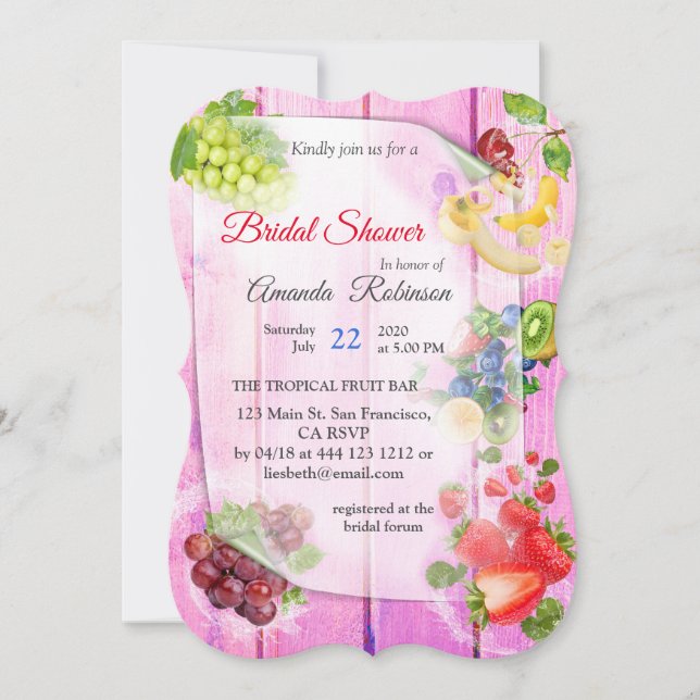 Mouth-watering Tropical Fruits Invitation (Front)